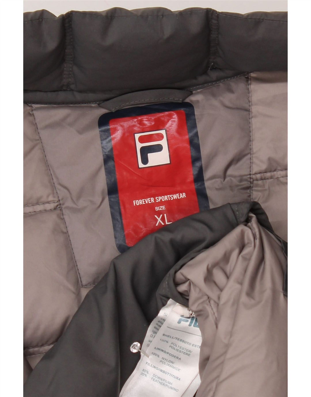Fila Veste matelassée homme UK 42 XL Gris Polyester
