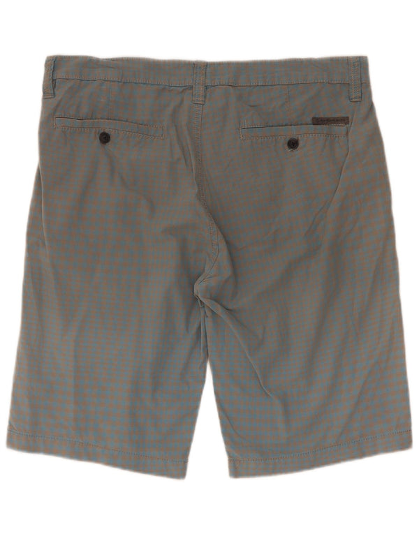 Calvin Klein Mens Cargo Shorts W33 Large Blue Gingham