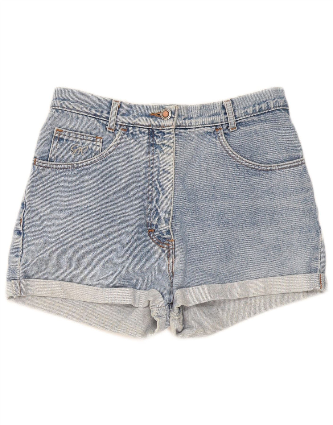 Short en denim femme vintage W30 Coton bleu moyen