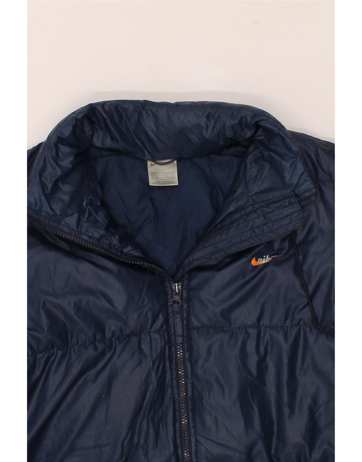 NIKE Womens Padded Jacket UK 10/12 Medium Navy Blue Polyester Vintage Nike and Second-Hand Nike from Messina Hembry 