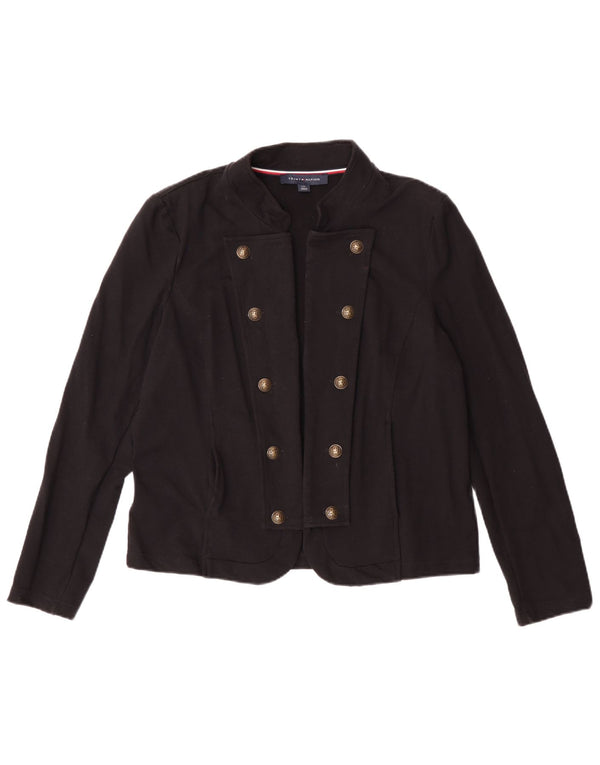 Tommy Hilfiger Cardigan Femme Top UK 16 Large Noir Coton