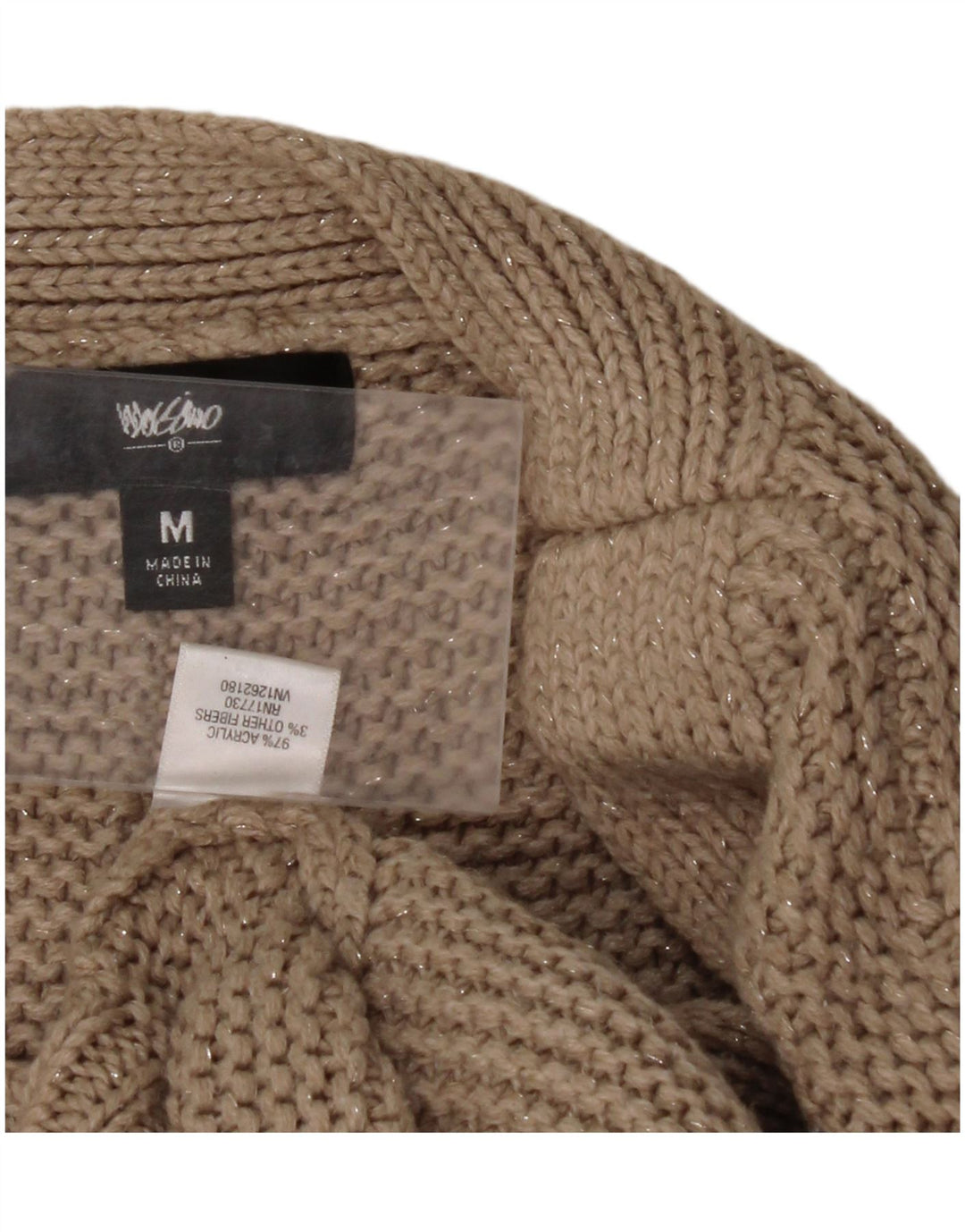 MOSSIMO Pull surdimensionné à col bateau pour femme UK 14 Beige moyen