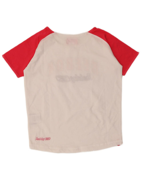 Reebok T-shirt graphique pour fille 15-16 ans 2XL Blanc Colorblock Coton