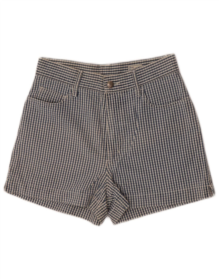 Gas Short décontracté pour femme W28 en coton vichy bleu moyen