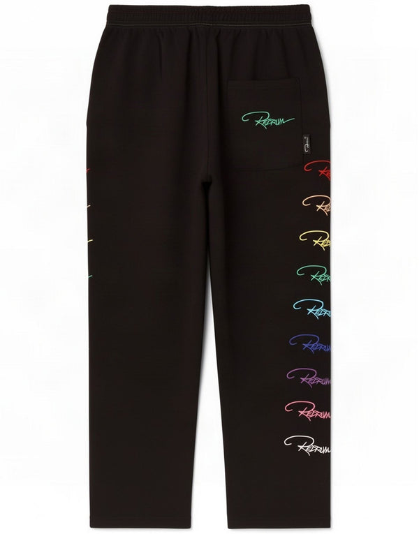 Redrum Pantalon de survêtement graphique pour homme en coton noir Large