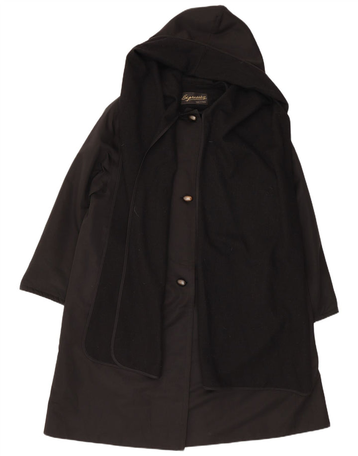 pardessus à capuche femme vintage UK 18 XL Polyester Noir