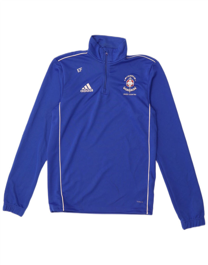 ADIDAS Mens Climalite Zip Neck Pullover Tracksuit Top XS Blue Polyester