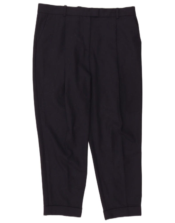 Cos Pantalon court pour femme EU 40 Medium W36 L25 Bleu marine Laine