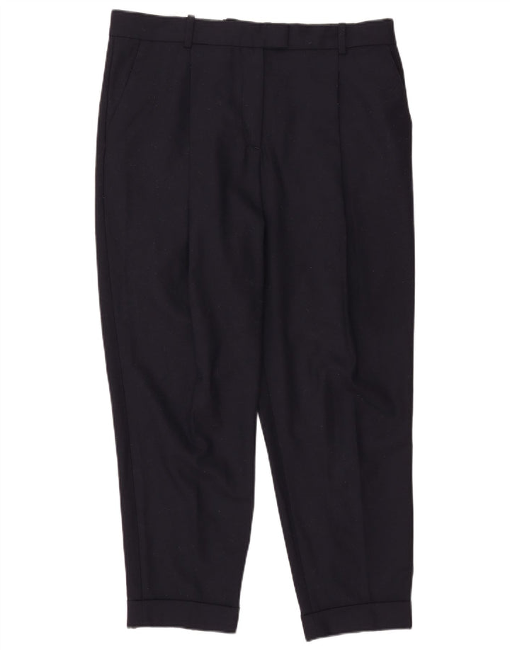 Cos Pantalon court pour femme EU 40 Medium W36 L25 Bleu marine Laine