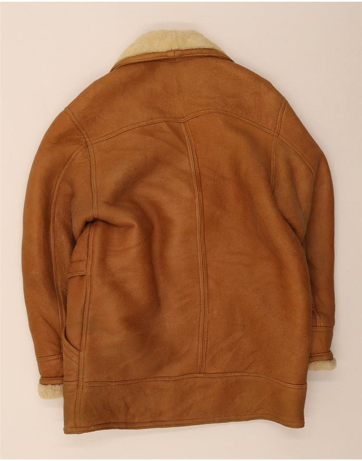 vintage Mens Shearling Coat IT 50 Grand Brun