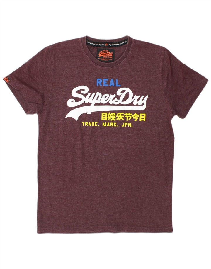 Superdry T-shirt graphique pour homme XL Bordeaux Polyester