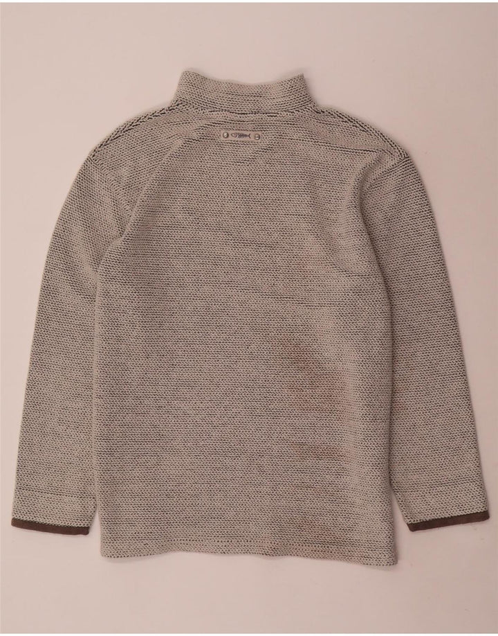 WEIRD FISH Sweat-shirt à col zippé pour homme en coton gris Taille L