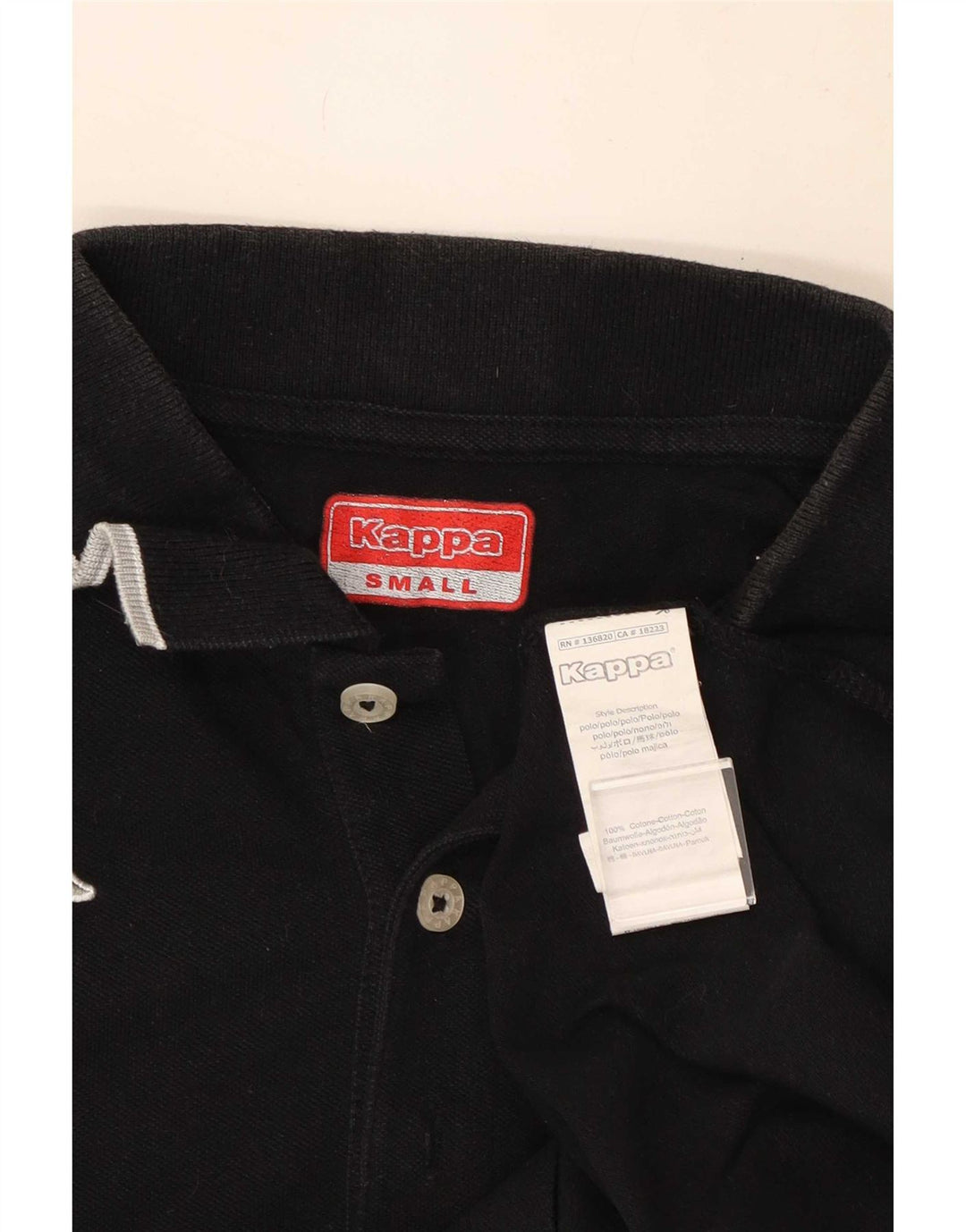 Kappa Polo Homme Petit Noir Rayé Coton