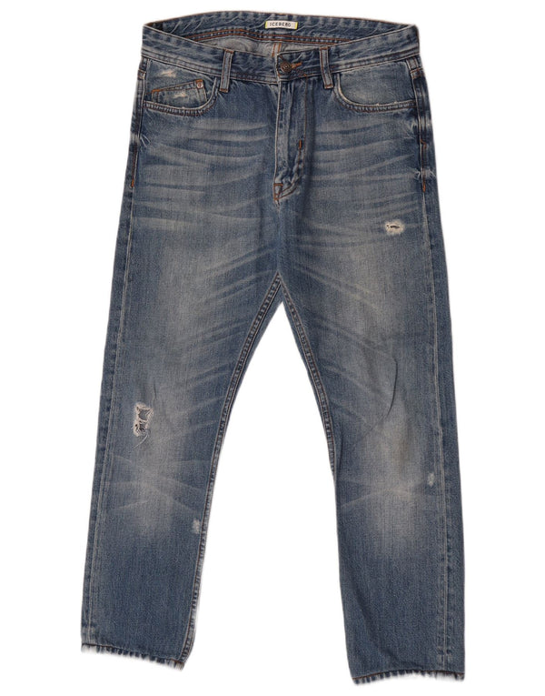 Iceberg Jean slim effet vieilli pour femme W31 L26 Bleu