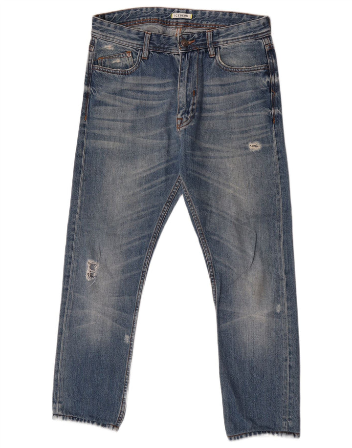 Iceberg Jean slim effet vieilli pour femme W31 L26 Bleu