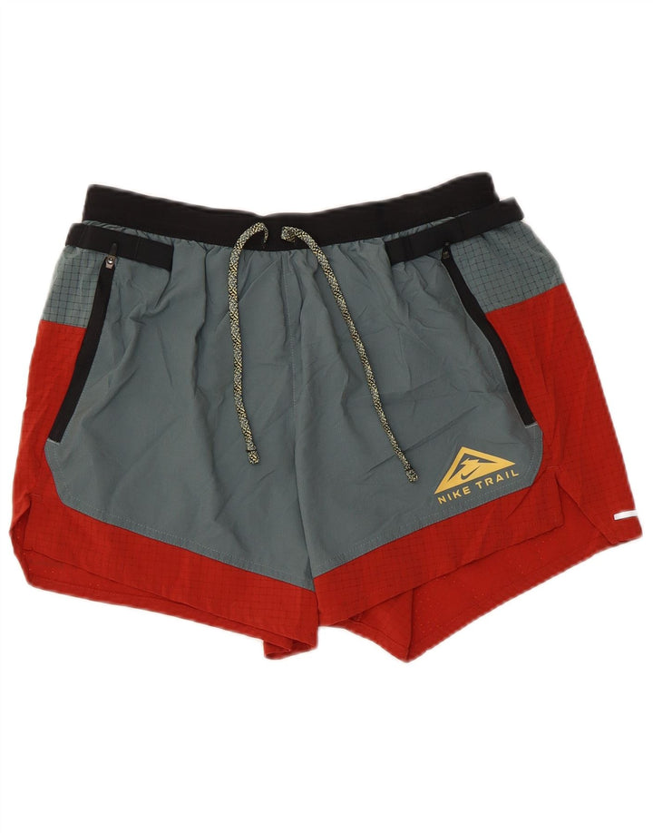 Nike Short de sport pour homme en polyester color block rouge moyen