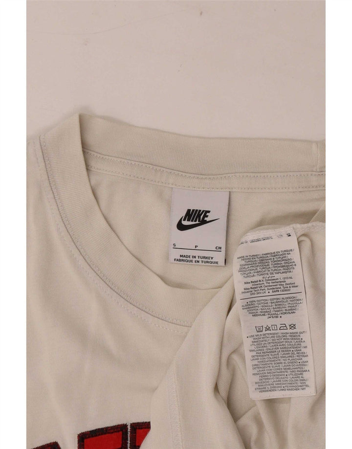 Nike Mens Graphic T-Shirt Top Petit Blanc Rayé Coton