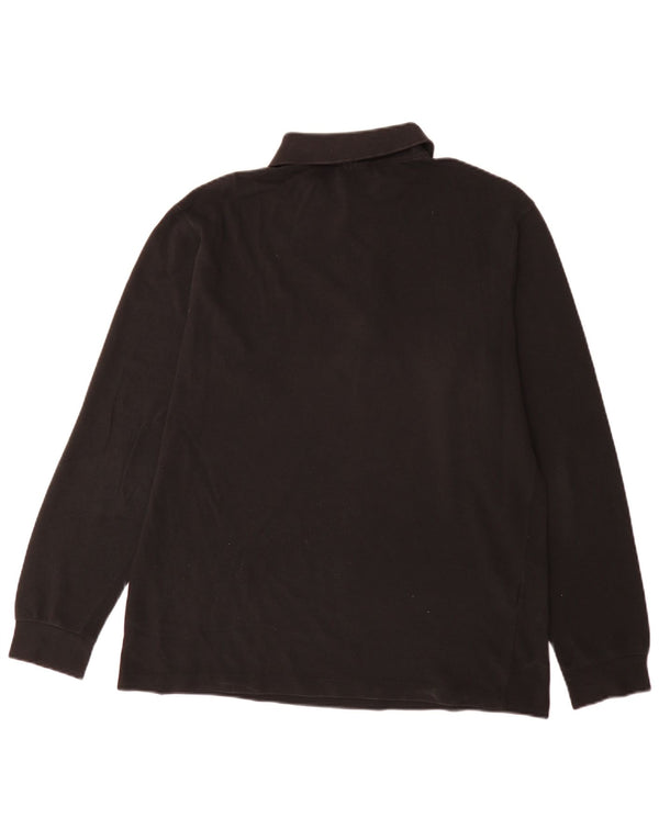 Lacoste Mens Long Sleeve Regular Fit Polo Shirt Size 4 Medium Black Cotton