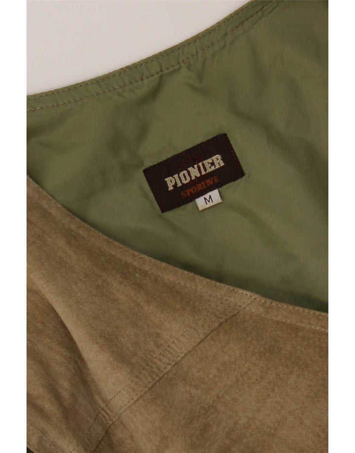 Pionier Gilet En Daim Homme Kaki Moyen
