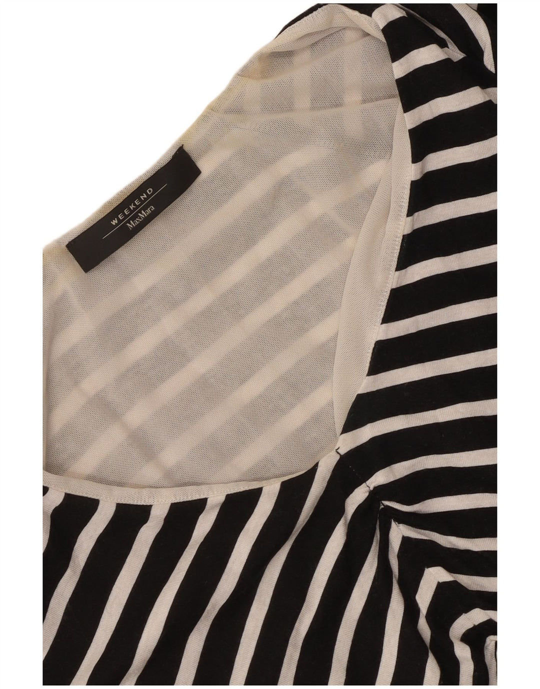Max Mara Womens Weekend Blouse Top UK 12 Moyen Noir Rayé