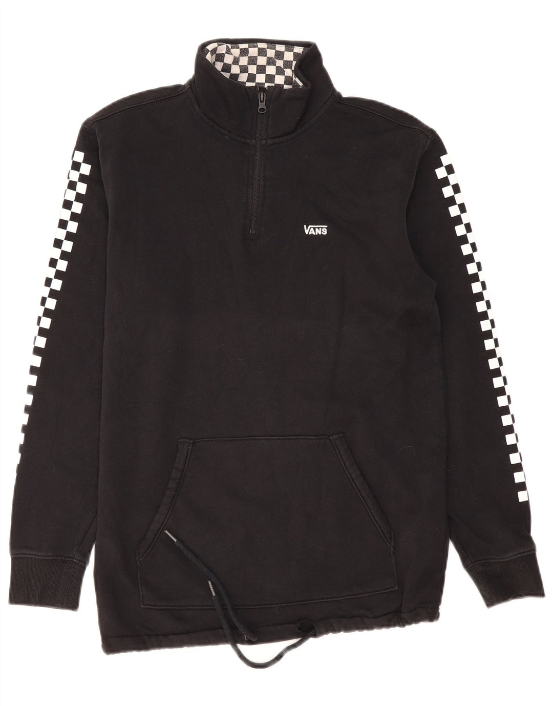 Vans Sweat-shirt à col zippé pour homme Petit coton géométrique noir
