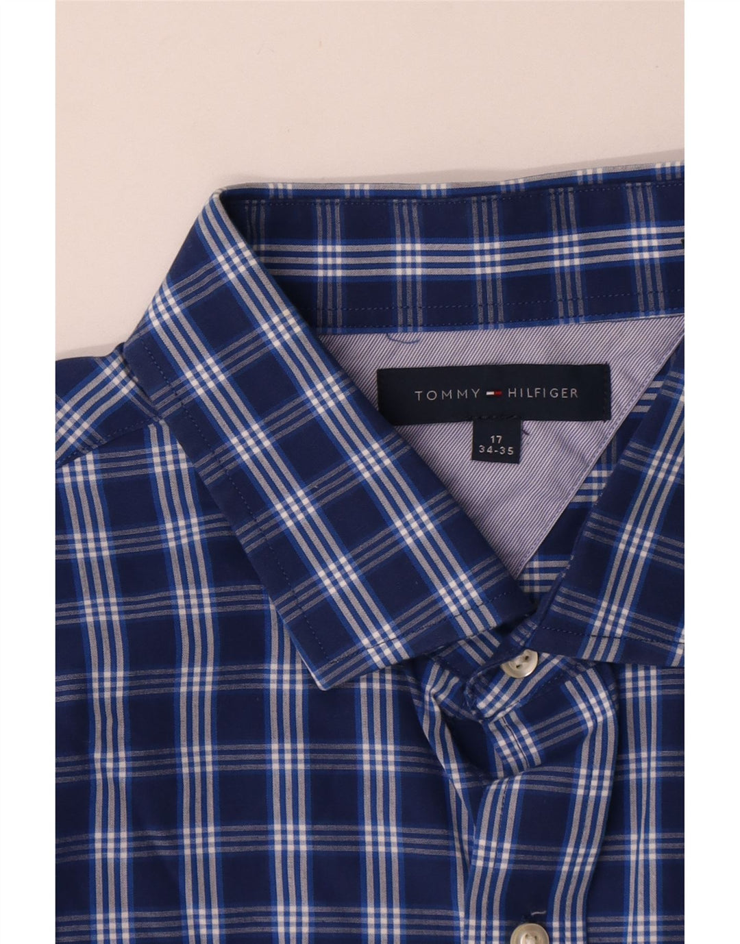 Tommy Hilfiger Chemise Homme Taille 17 XL Bleu Marine Check