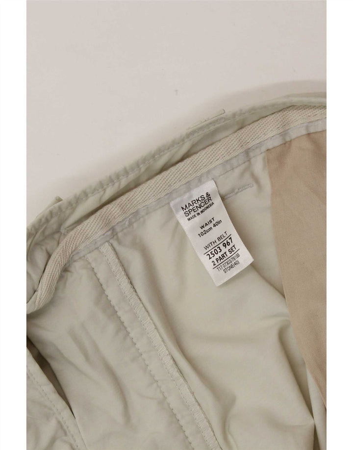 Marks & Spencer Short Cargo Homme W40 XL Coton Beige