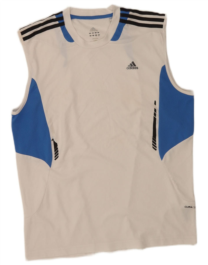 Adidas Hommes Climacool Débardeur Grand Blanc Colorblock Polyester
