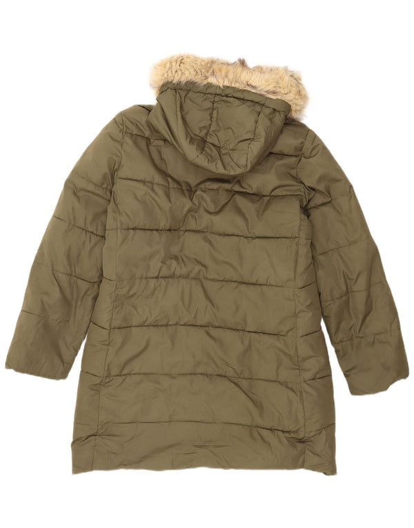 Gap Manteau rembourré à capuche pour homme UK 40 Large Kaki Polyester