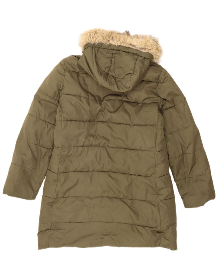 Gap Manteau rembourré à capuche pour homme UK 40 Large Kaki Polyester