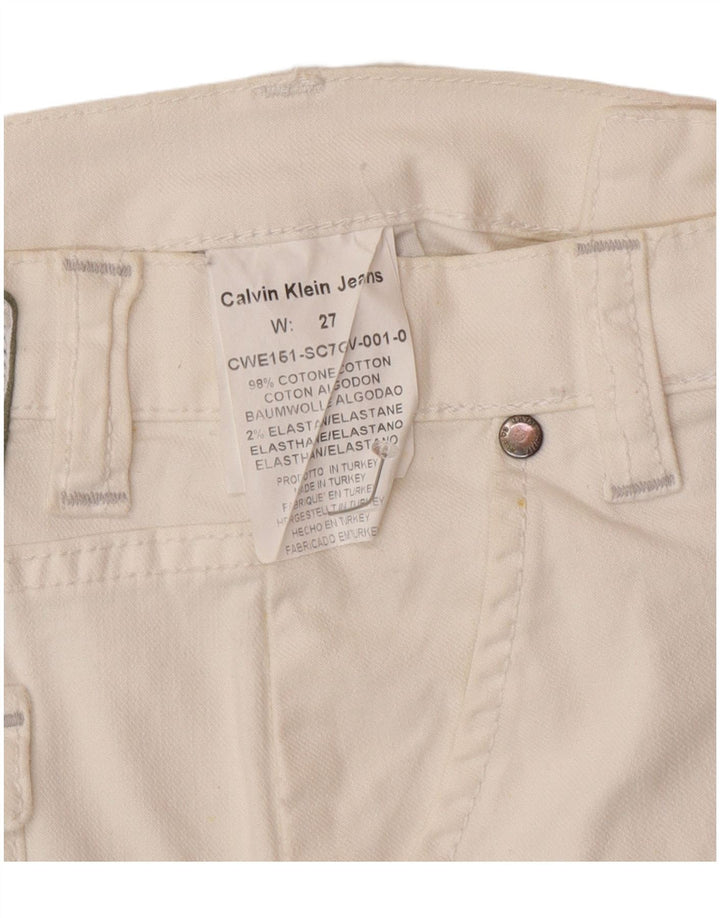 Calvin Klein Mini-jupe W27 en coton blanc cassé pour femme