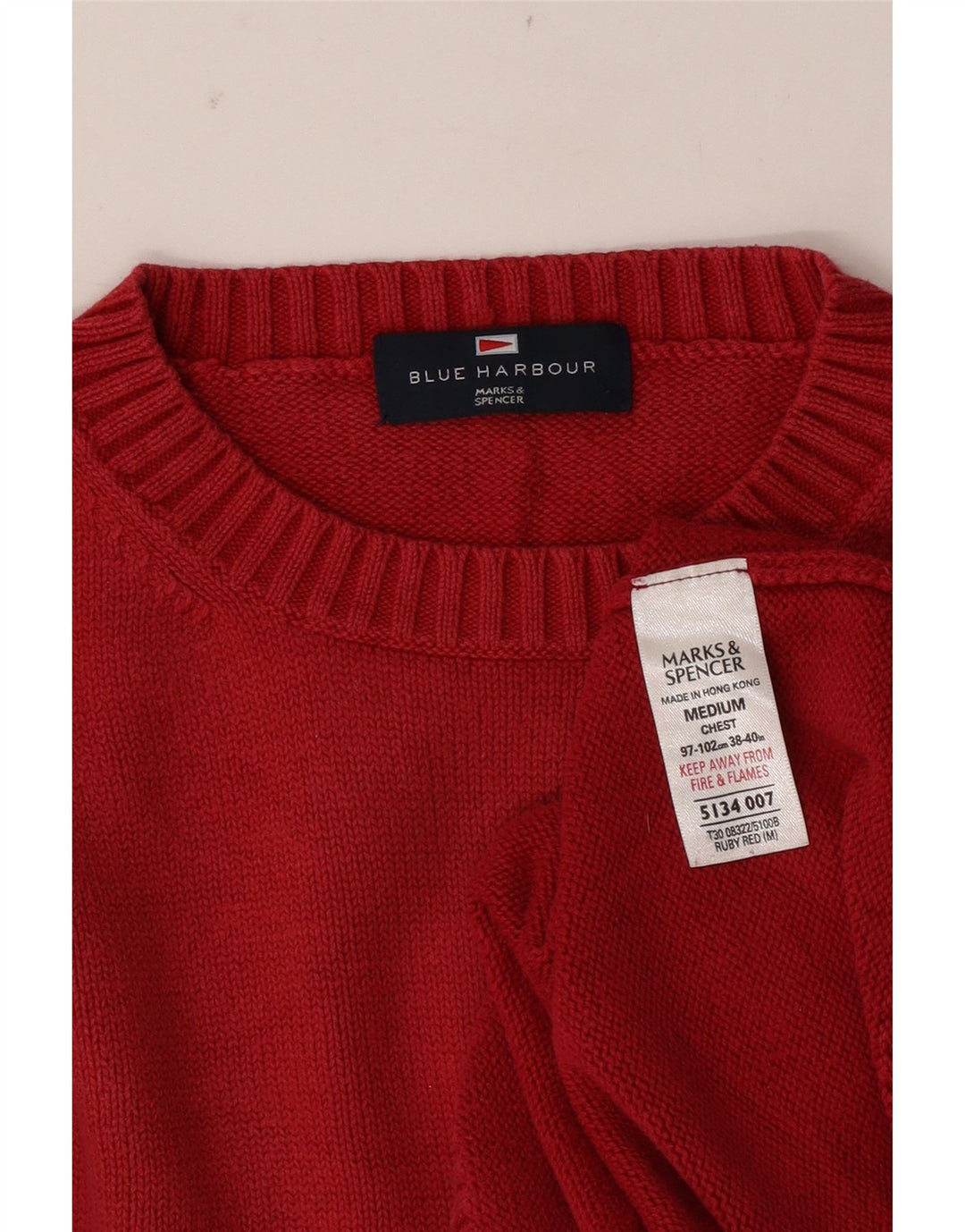 Marks & Spencer Pull Col Ras-du-Cou Blue Harbour Homme Rouge Moyen