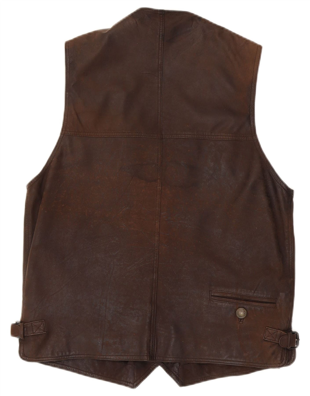 gilet en cuir homme vintage IT 48 Cuir marron moyen