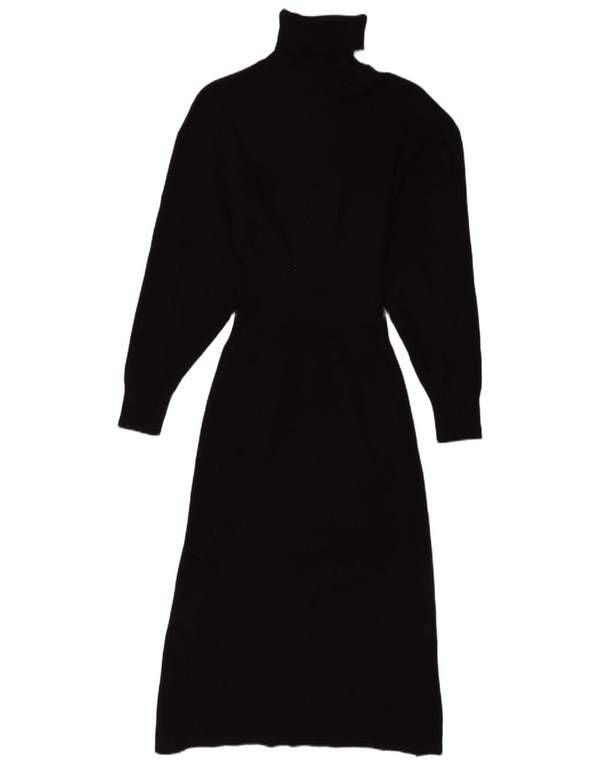 Zara Robe pull à manches longues pour femme UK 8 Small Noir Viscose