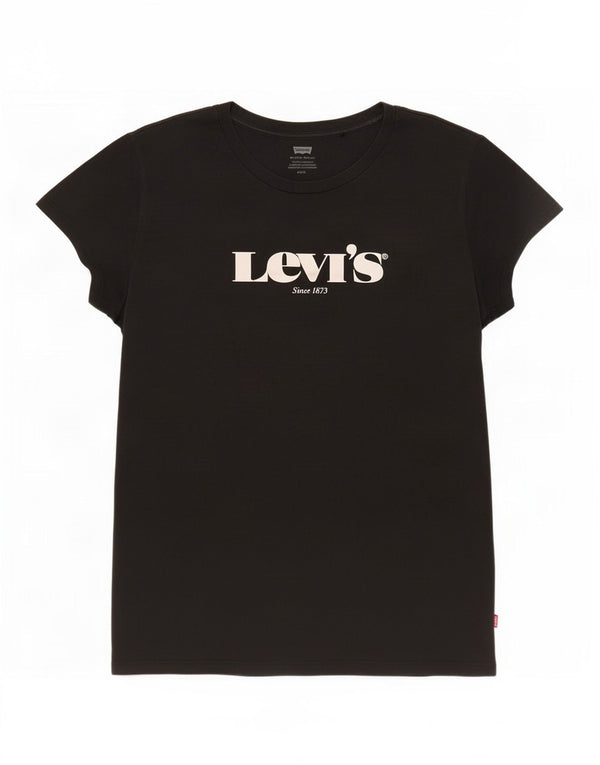 Levi's T-Shirt Graphique Femme UK 14 Large Noir