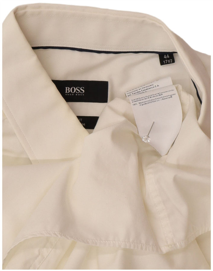 Hugo Boss Chemise Slim Fit Homme Taille 44 17 1/2 XL Coton Blanc