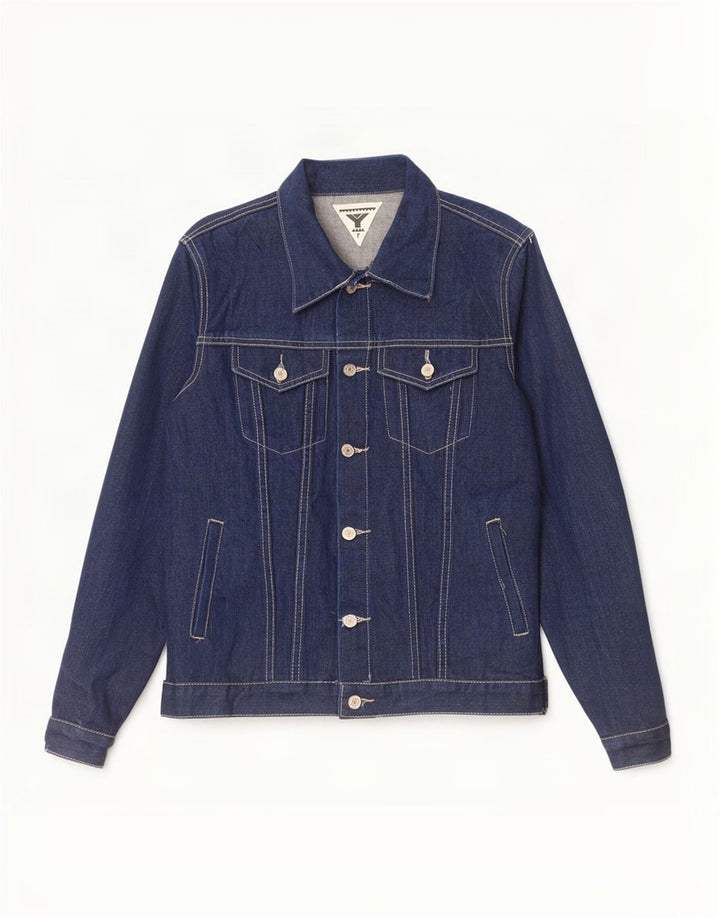 Veste en jean garçon vintage 14-15 ans coton bleu marine