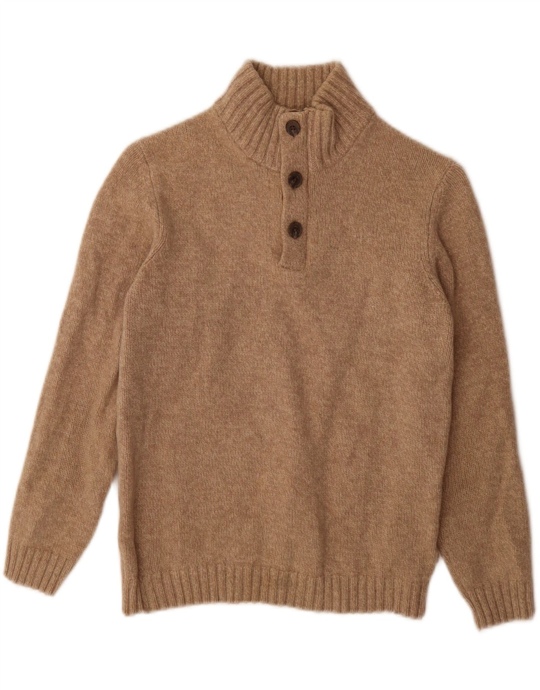 Massimo Dutti Pull à col boutonné pour garçon 11-12 ans Beige moyen