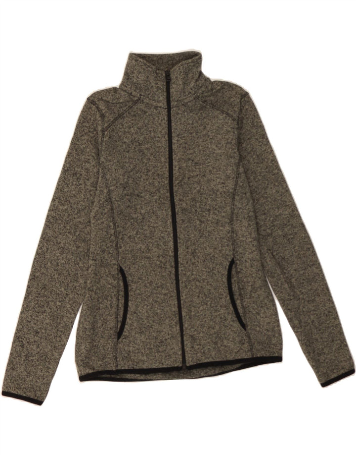 EDDIE BAUER Womens Tracksuit Top Jacket UK 10 Small Grey Flecked Polyester Vintage Eddie Bauer and Second-Hand Eddie Bauer from Messina Hembry 