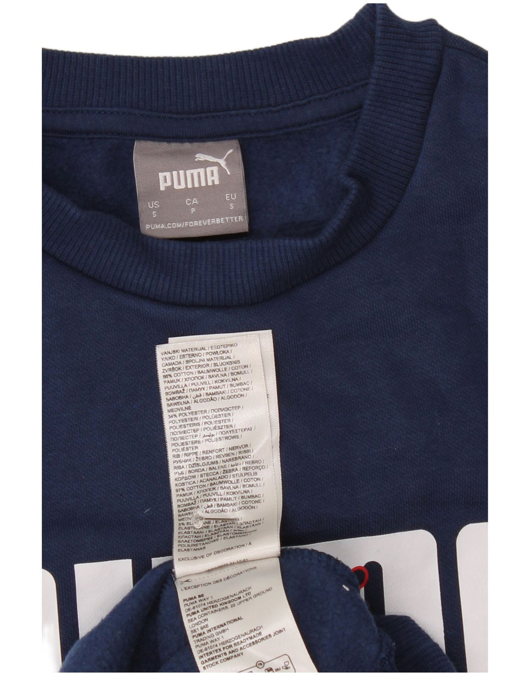 Puma Sweat-shirt graphique pour homme en coton bleu marine Taille S