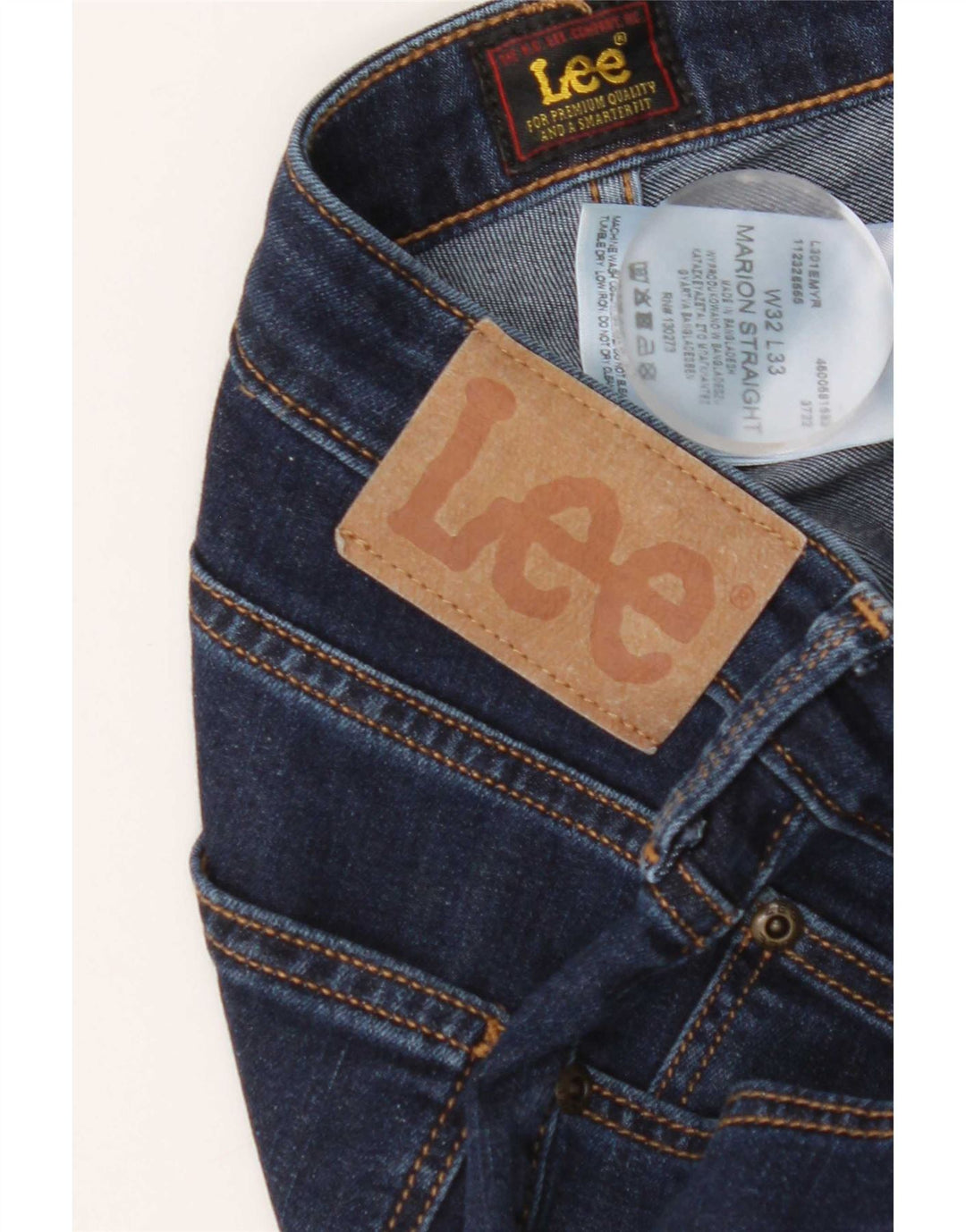 Lee Jean Droit Marion Femme W32 L33 Bleu Marine Coton