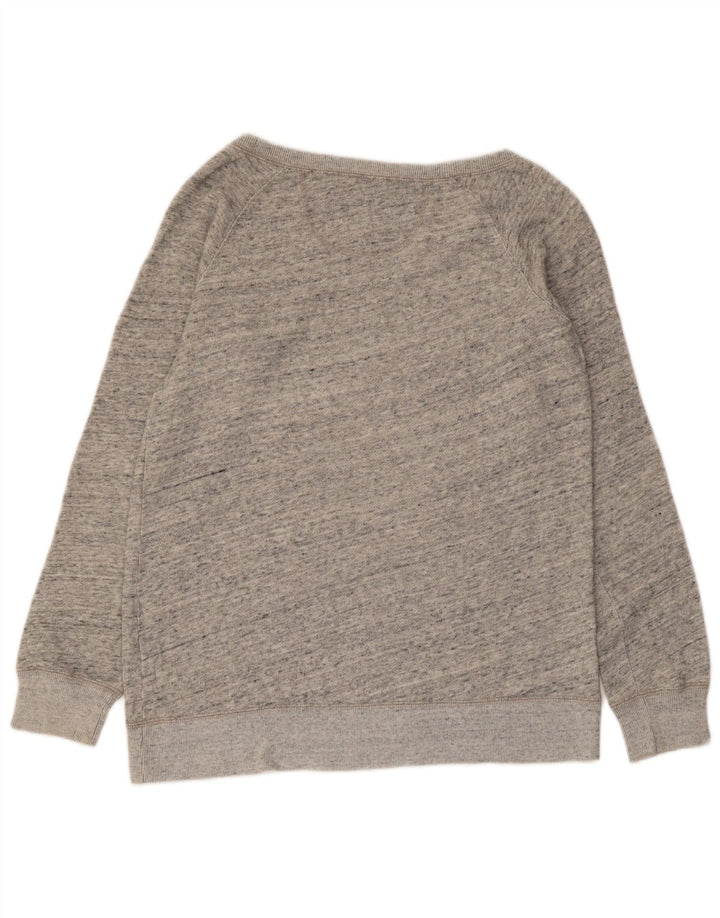 JACK WILLS Womens Sweatshirt Jumper UK 12 Medium Grey Flecked Cotton