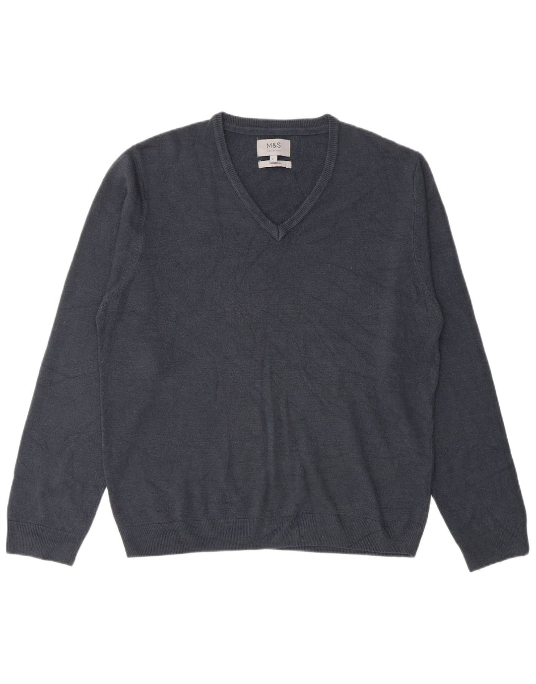Marks & Spencer Pull col V pour homme en acrylique bleu marine Taille L