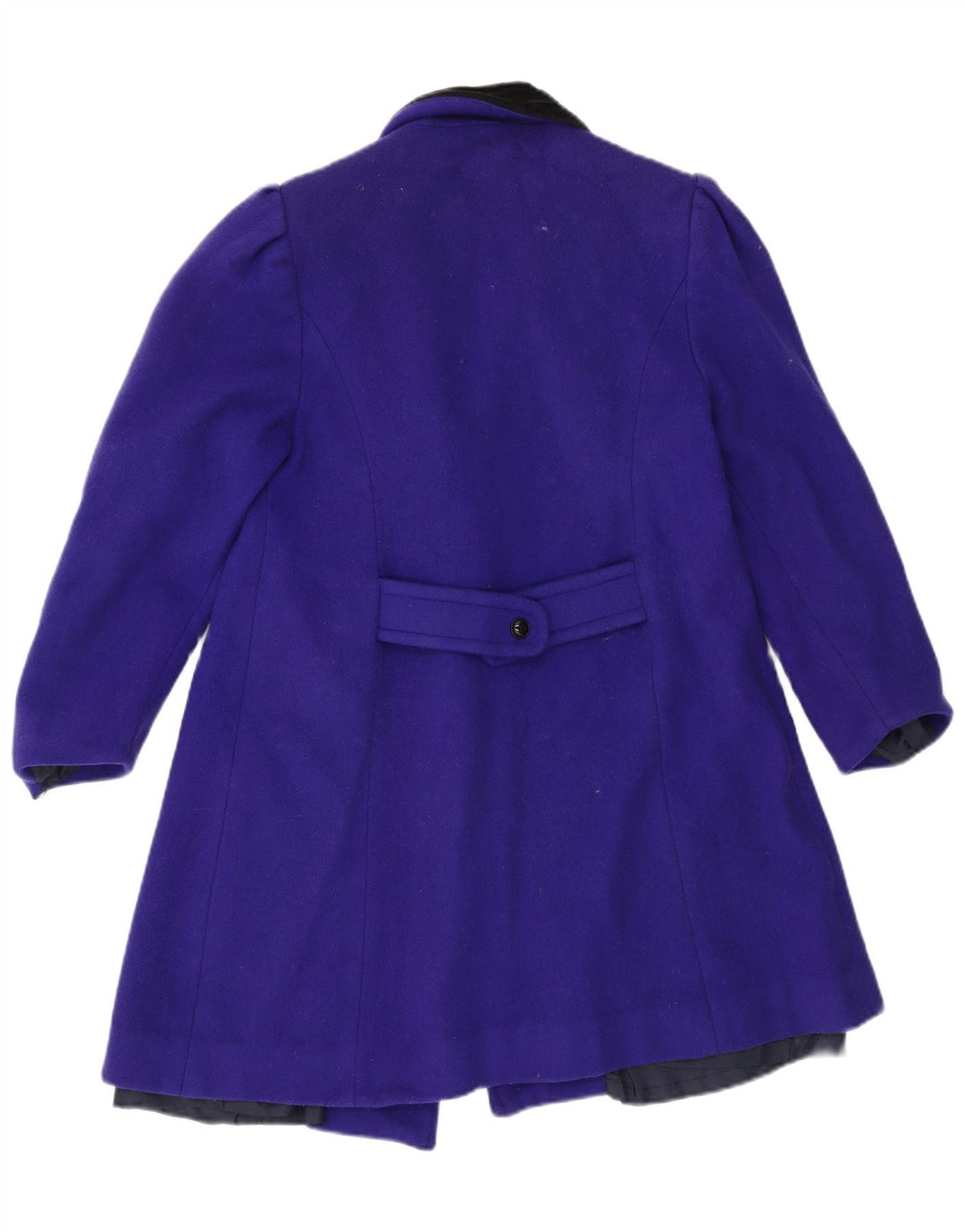 vintage Femme Double Breasted Coat UK 14 Laine Violet Moyen