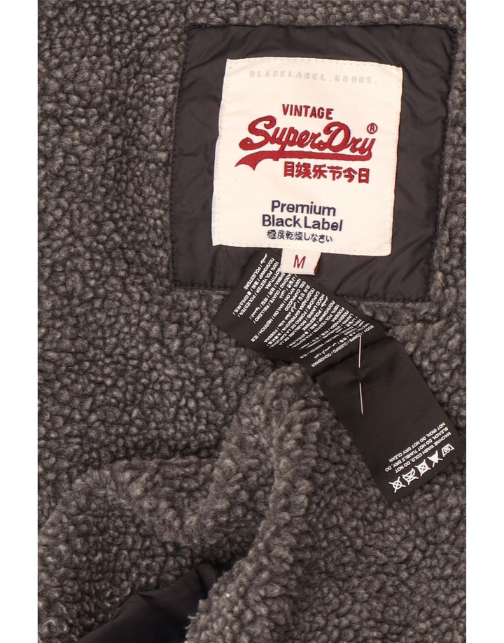 SUPERDRY Gilet rembourré à capuche pour homme UK 38 Bleu marine moyen Nylon