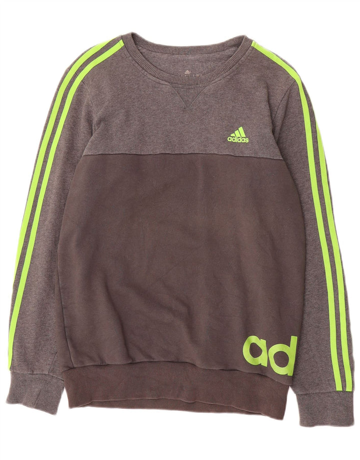 Adidas Sweat-shirt graphique pour homme Petit gris Coton