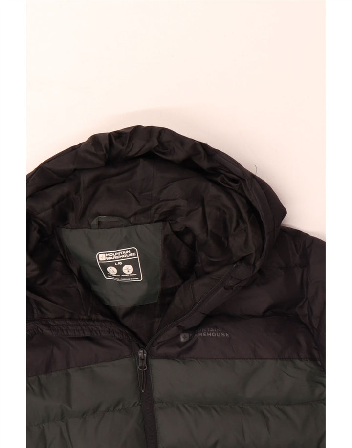 MOUNTAIN WAREHOUSE Veste matelassée à capuche pour hommes UK 40 Large Green Colourblock