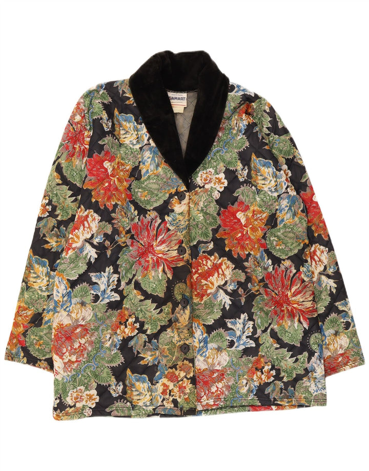 Damart Veste matelassée Femme EU 46/48 XL Polyester Floral Multicolore