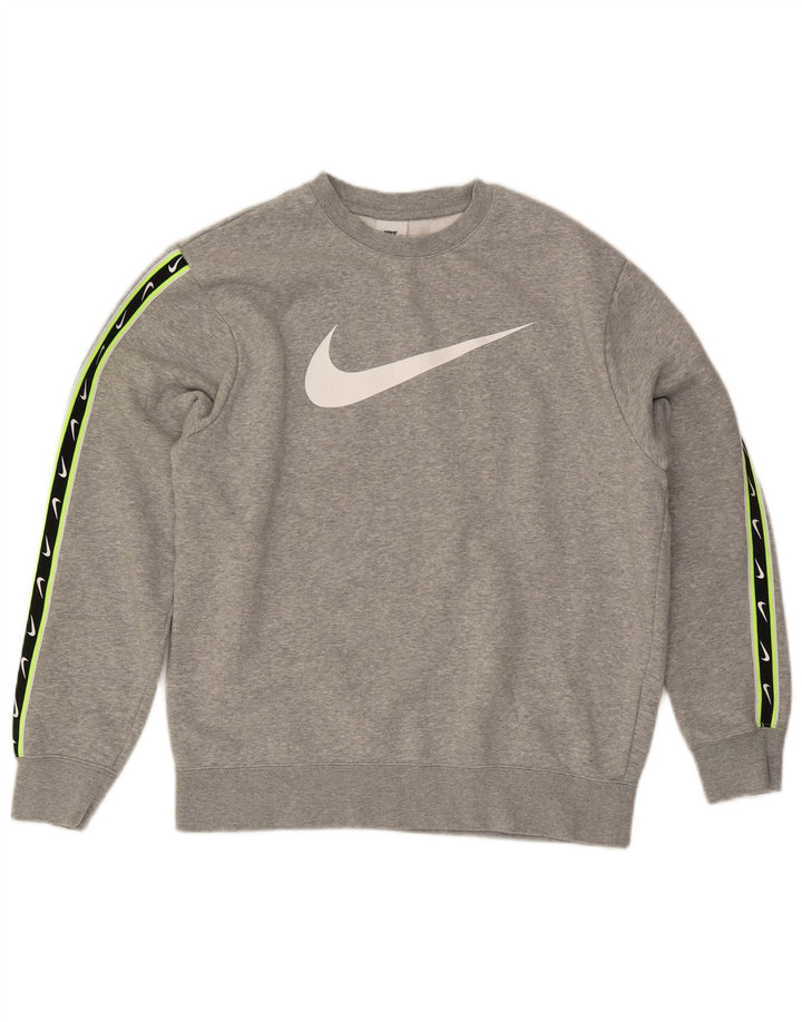 NIKE Sweat-shirt graphique pour homme en coton gris moyen
