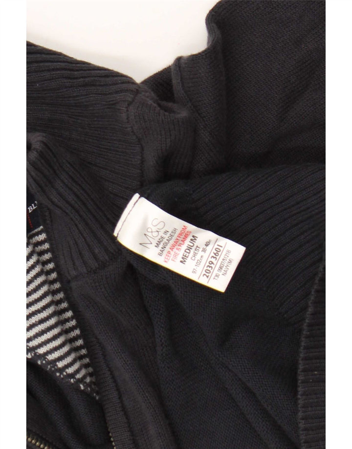 Marks & Spencer Pull col zippé homme bleu marine moyen coton